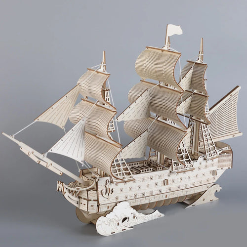 DIY 3D Wooden Puzzles HMS Victory Sailing Ship Model Kit Adult Watercraft Sailboat Jigsaw Toys for Children Kids Home Room Decor