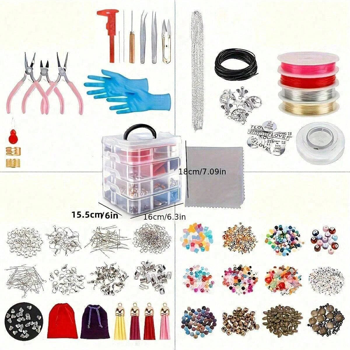 2062pcs New Jewelry Making Supplies Kit Accessories Jewelry Accessories Letter Beading Set Material For DIY Jewelry Making Beads